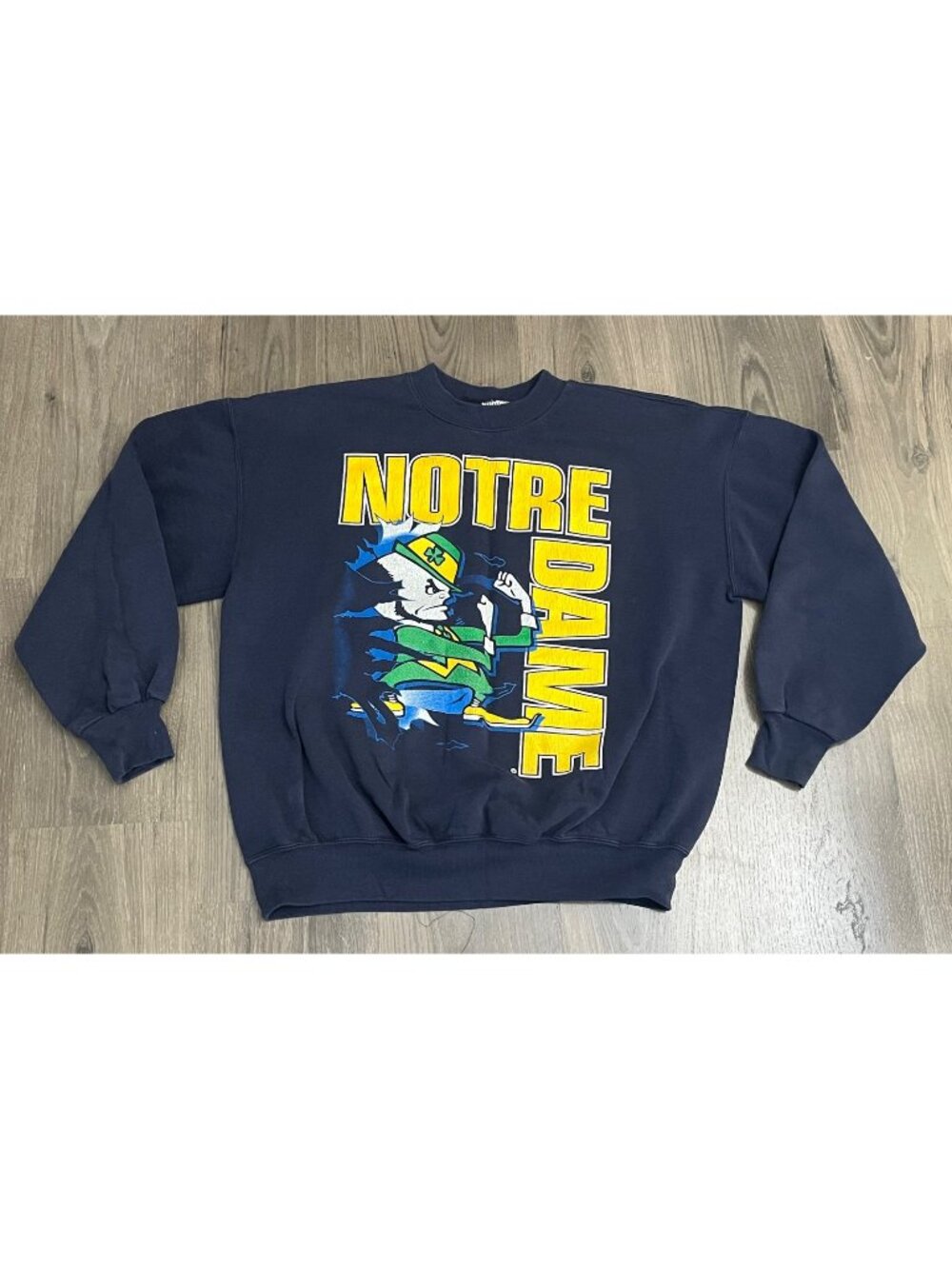 Vtg 90s Notre Dame Fighting Irish NCAA Crewneck Sweatshirt Nutmeg USA - L